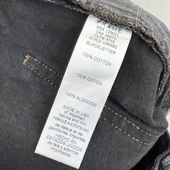 Frame Denim Le Piper High Rise Ankle Straight Leg Cropped Jeans Minimalist 24 - Picture 7 of 9